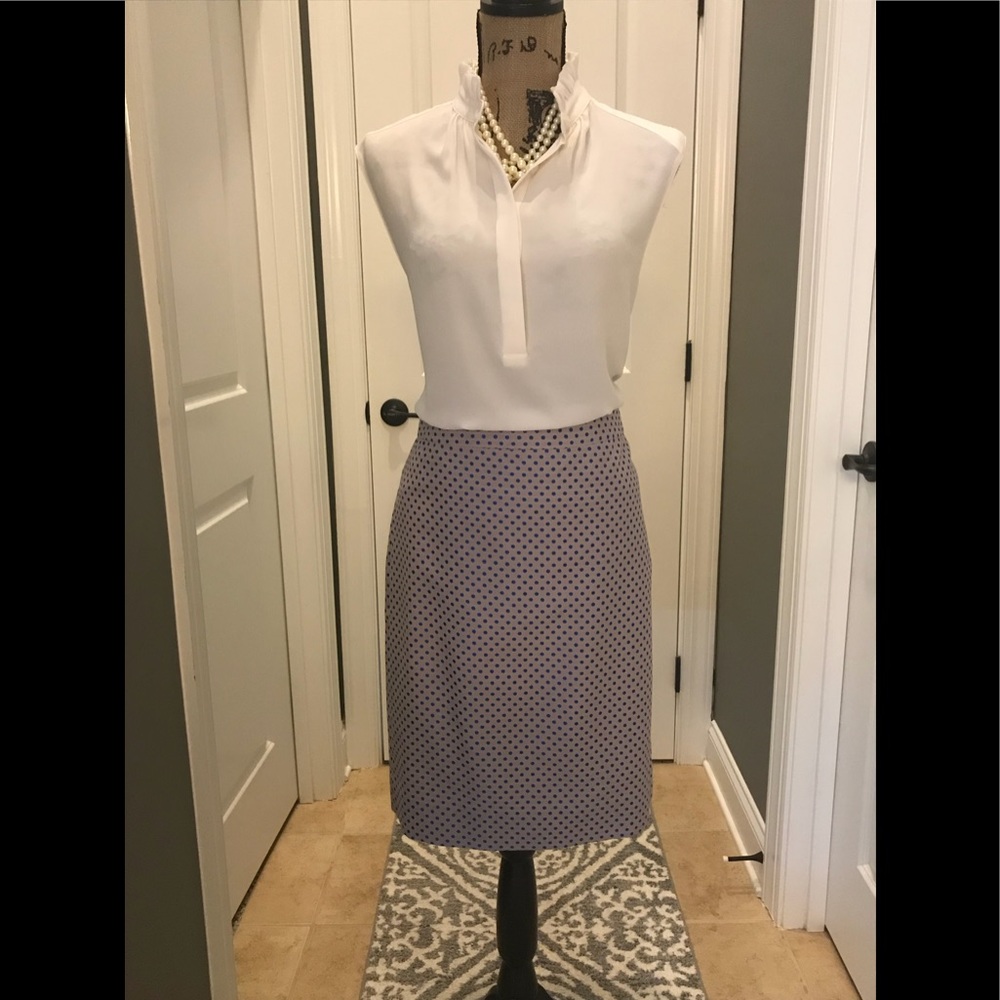 J. Crew • Jacquard Swiss Dot Pencil Skirt - Picture 2 of 6